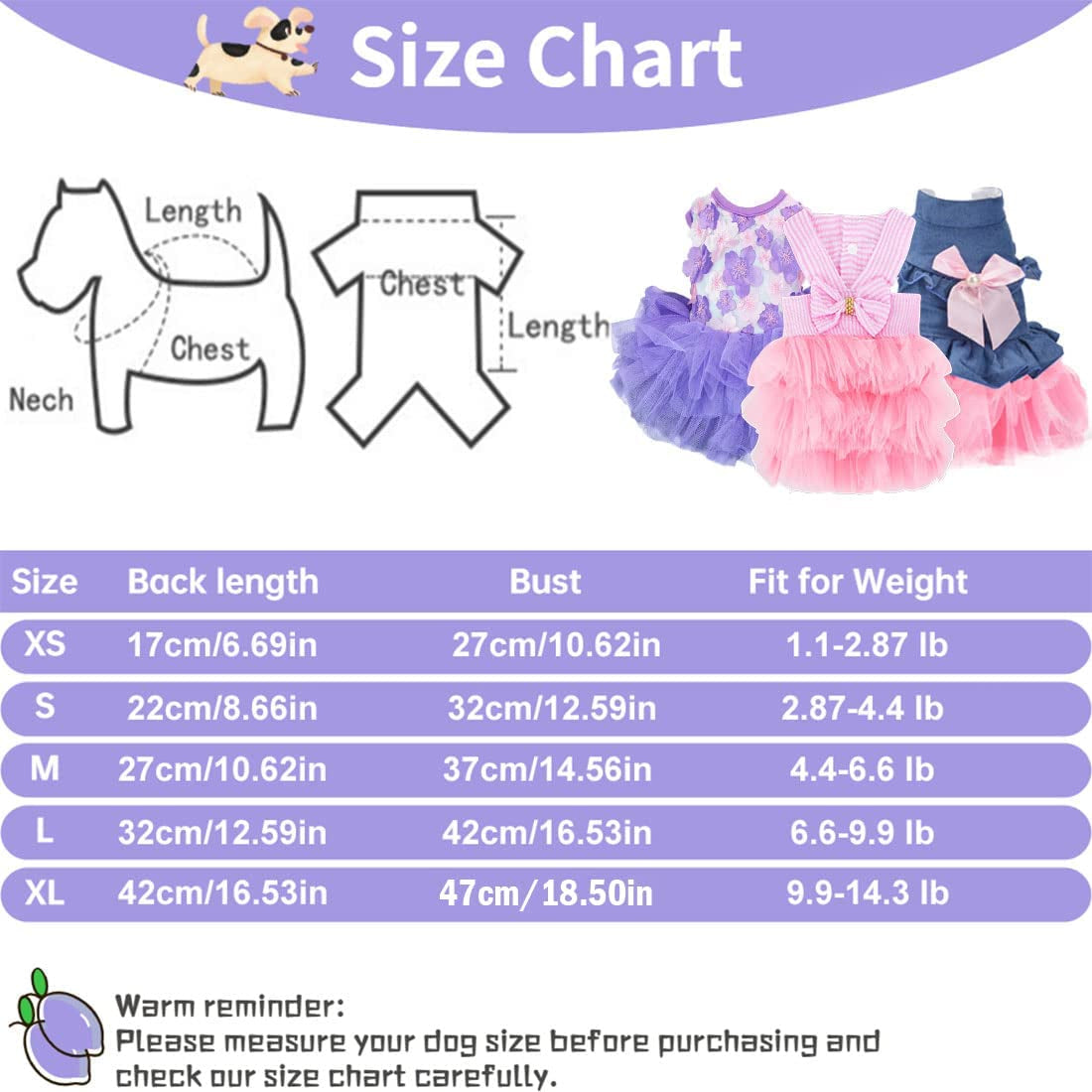 Dog Dresses for Small Dogs Girl 3 Pack Summer Puppy Clothes Outfit Apparel Female Cute Cat Skirt Pup Tutu Pink Yorkie Clothing Breathable Pet Dress for French Bulldog Chihuahua (AA, X-Small)